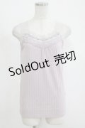 axes femme / レース使いタンク M ラベンダー H-25-11-15-1068-AX-TO-NS-ZH