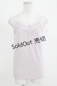 axes femme / レース使いタンク M ラベンダー H-25-11-15-1068-AX-TO-NS-ZH