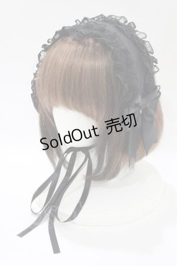 画像1: metamorphose / Lacyフリルヘッドドレス  ブラック H-25-11-15-1080-ME-AC-NS-ZH