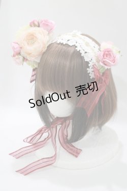 画像1: BABY,THE STARS SHINE BRIGHT / Bouquet de benedictions faite uniquement pour princesse〜プリンセスがリボンで紡ぐ想いと願いの物語〜ヘッドドレス・コサージュセット  エンジ H-25-11-15-1082-BA-AC-NS-ZH