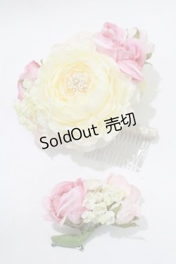 画像2: BABY,THE STARS SHINE BRIGHT / Bouquet de benedictions faite uniquement pour princesse〜プリンセスがリボンで紡ぐ想いと願いの物語〜ヘッドドレス・コサージュセット  エンジ H-25-11-15-1082-BA-AC-NS-ZH