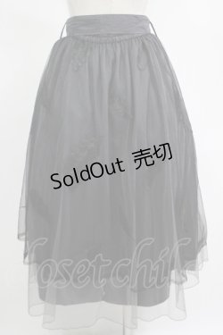 画像3: axes femme / フェザー刺繍チュールスカート M ネイビー H-25-11-15-1084-AX-SK-NS-ZH