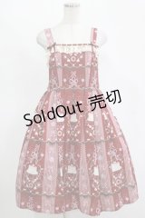 axes femme kawaii / お菓子柄ジャンパースカート M ワイン H-25-11-15-1002-AX-OP-NS-ZH