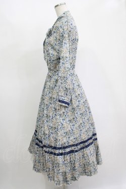 画像2: axes femme / 小花柄ボータイワンピース Free ブルー H-25-11-15-1013-AX-OP-NS-ZH