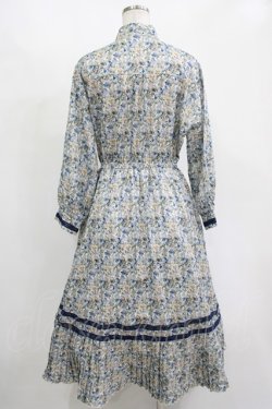 画像3: axes femme / 小花柄ボータイワンピース Free ブルー H-25-11-15-1013-AX-OP-NS-ZH