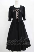 m petit by misako / AMレースアップワンピース L ブラック H-25-11-15-1014-LO-OP-NS-ZH