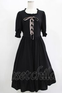 m petit by misako / AMレースアップワンピース L ブラック H-25-11-15-1014-LO-OP-NS-ZH