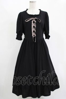 画像1: m petit by misako / AMレースアップワンピース L ブラック H-25-11-15-1014-LO-OP-NS-ZH