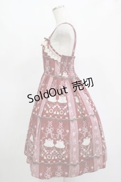 画像2: axes femme kawaii / お菓子柄ジャンパースカート M ワイン H-25-11-15-1002-AX-OP-NS-ZH