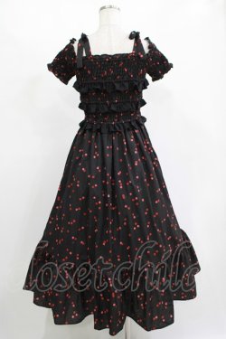 画像3: Ank Rouge / Cherryシャーリングロングワンピース M ブラック H-25-11-15-1016-CA-OP-NS-ZH