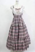 Lovely Tency / 眞白ありすコラボ/チェックジャンパースカート L ピンク H-25-11-15-1019-GO-OP-NS-ZH