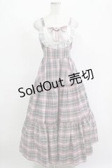 Lovely Tency / 眞白ありすコラボ/チェックジャンパースカート L ピンク H-25-11-15-1019-GO-OP-NS-ZH