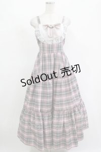 Lovely Tency / 眞白ありすコラボ/チェックジャンパースカート L ピンク H-25-11-15-1019-GO-OP-NS-ZH
