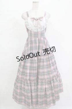 画像1: Lovely Tency / 眞白ありすコラボ/チェックジャンパースカート L ピンク H-25-11-15-1019-GO-OP-NS-ZH