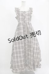 FLC / 皆方由衣コラボ/チェックフリルジャンパースカート L ブラウン H-25-11-15-1020-LO-OP-NS-ZH