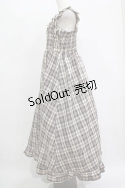 画像2: FLC / 皆方由衣コラボ/チェックフリルジャンパースカート L ブラウン H-25-11-15-1020-LO-OP-NS-ZH