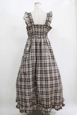 画像3: FLC / 皆方由衣コラボ/チェックフリルジャンパースカート L ブラウン H-25-11-15-1020-LO-OP-NS-ZH