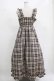画像3: FLC / 皆方由衣コラボ/チェックフリルジャンパースカート L ブラウン H-25-11-15-1020-LO-OP-NS-ZH (3)