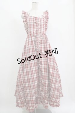 画像1: FLC / 皆方由衣コラボ/チェックフリルジャンパースカート L レッド H-25-11-15-1021-LO-OP-NS-ZH