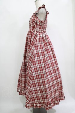 画像2: FLC / 皆方由衣コラボ/チェックフリルジャンパースカート L レッド H-25-11-15-1021-LO-OP-NS-ZH