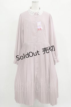 画像1: m petit by misako / AM*レースエリプリーツワンピース LL ピンク H-25-11-15-1023-LO-OP-NS-ZH