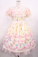 画像1: Angelic Pretty / Ohanami Bunnyワンピース Free イエロー H-25-11-15-007-AP-OP-NS-ZH (1)