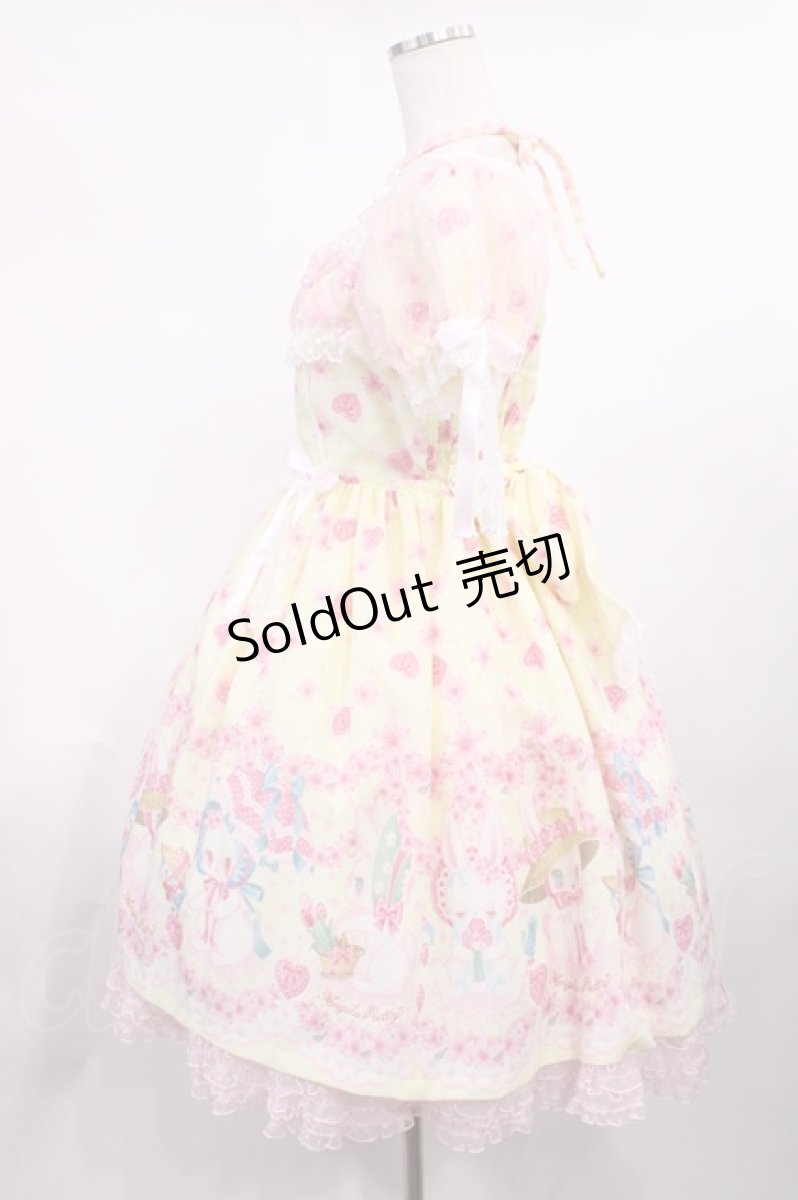 画像2: Angelic Pretty / Ohanami Bunnyワンピース Free イエロー H-25-11-15-007-AP-OP-NS-ZH (2)