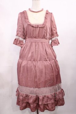 画像1: axes femme / チュールデザインフリルワンピース M ピンク H-25-11-15-012-AX-OP-NS-ZH