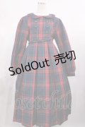 FLC / MINA*タータンチェックワンピース L グリーン H-25-11-15-013-LO-OP-NS-ZH