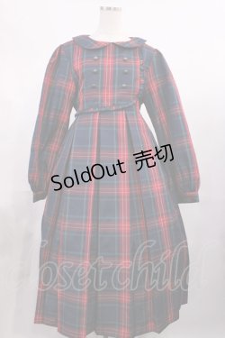 画像1: FLC / MINA*タータンチェックワンピース L グリーン H-25-11-15-013-LO-OP-NS-ZH