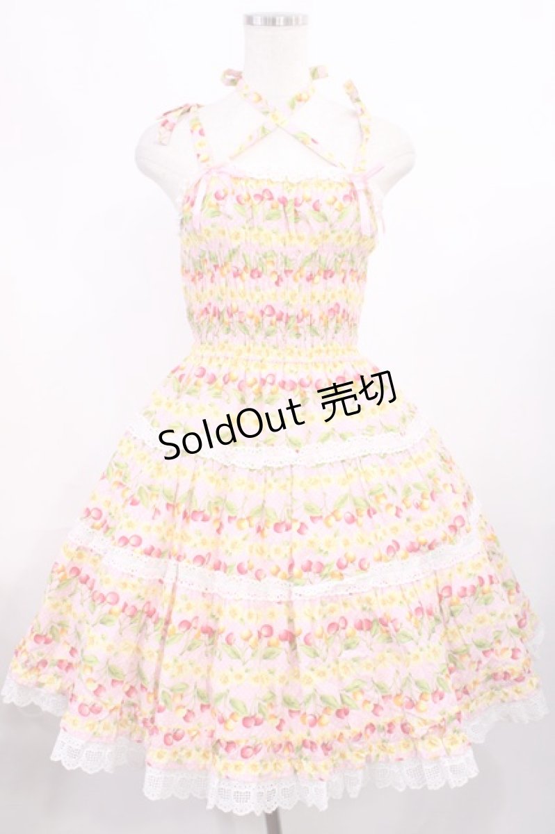 画像1: Angelic Pretty / チェリー柄サンドレス Free ピンク H-25-11-15-002-AP-OP-NS-ZH (1)