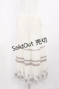 LIZ LISA / 雪の結晶刺繍パンツ Free 生成り H-25-11-15-025-LO-PA-NS-ZH