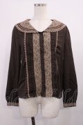 axes femme POETIQUE / レース配色セーラーブラウス M ブラウン H-25-11-15-027-AX-BL-NS-ZH