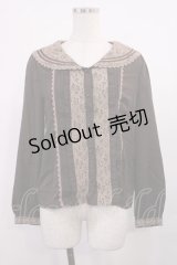 axes femme POETIQUE / レース配色セーラーブラウス M ブラウン H-25-11-15-027-AX-BL-NS-ZH