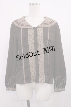 画像1: axes femme POETIQUE / レース配色セーラーブラウス M ブラウン H-25-11-15-027-AX-BL-NS-ZH