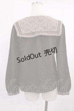 画像2: axes femme POETIQUE / レース配色セーラーブラウス M ブラウン H-25-11-15-027-AX-BL-NS-ZH