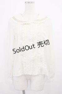 axes femme POETIQUE / レース配色セーラーブラウス M 生成り H-25-11-15-028-AX-BL-NS-ZH