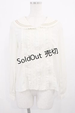 画像1: axes femme POETIQUE / レース配色セーラーブラウス M 生成り H-25-11-15-028-AX-BL-NS-ZH