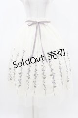 an another angelus / スミレ刺繍チュールスカート Free OFF WHITE H-25-11-16-1029-CA-SK-NS-ZH