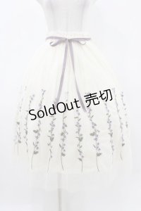an another angelus / スミレ刺繍チュールスカート Free OFF WHITE H-25-11-16-1029-CA-SK-NS-ZH