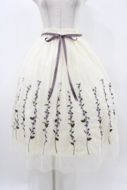 画像1: an another angelus / スミレ刺繍チュールスカート Free OFF WHITE H-25-11-16-1029-CA-SK-NS-ZH