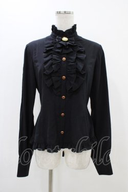 画像1: metamorphose / スタンドカラービショップスリーブブラウス サイズ1 ブラック H-25-11-16-1034-ME-BL-NS-ZH