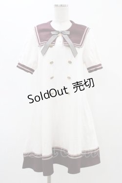 画像1: Amavel / セーラーAラインワンピース Free ブラウン H-25-11-16-1037-CA-OP-NS-ZH