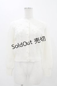 an another angelus / ローズ刺繍ケーブルニットカーディガン Free OFF WHITE H-25-11-16-1038-CA-TO-NS-ZH