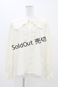 m petit by misako / AM マルエリフリルブラウス 4L 生成り H-25-11-16-1040-LO-BL-NS-ZH