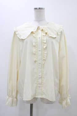 画像1: m petit by misako / AM マルエリフリルブラウス 4L 生成り H-25-11-16-1040-LO-BL-NS-ZH