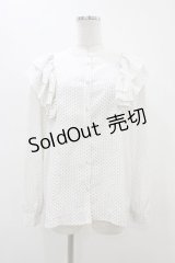 An MILLE / ドットフリルブラウス Free オフ H-25-11-16-1041-EL-BL-NS-ZH