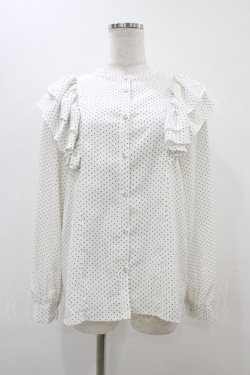 画像1: An MILLE / ドットフリルブラウス Free オフ H-25-11-16-1041-EL-BL-NS-ZH