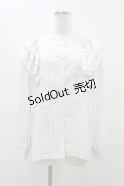 画像1: An MILLE / ドットフリルブラウス Free オフ H-25-11-16-1041-EL-BL-NS-ZH
