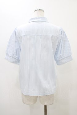 画像2: axes femme / ネモフィラ刺繍リボンブラウス Free サックスストライプ H-25-11-16-1042-AX-BL-NS-ZH